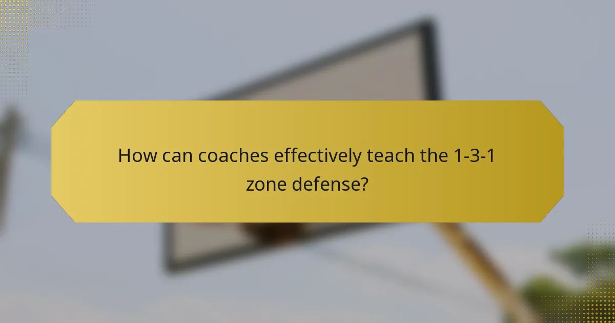 How can coaches effectively teach the 1-3-1 zone defense?