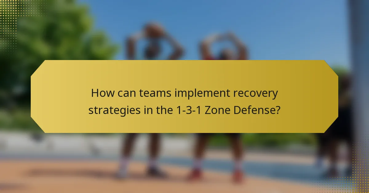 How can teams implement recovery strategies in the 1-3-1 Zone Defense?