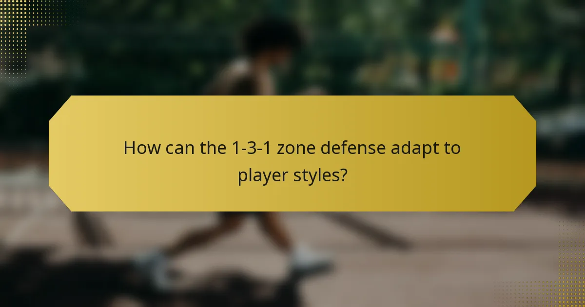 How can the 1-3-1 zone defense adapt to player styles?