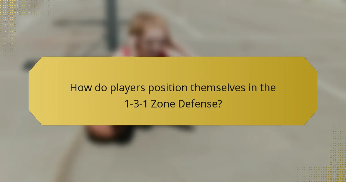 How do players position themselves in the 1-3-1 Zone Defense?