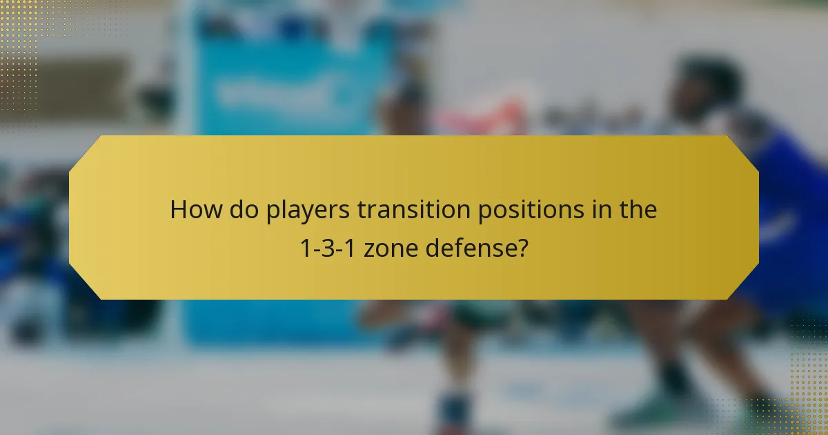 How do players transition positions in the 1-3-1 zone defense?