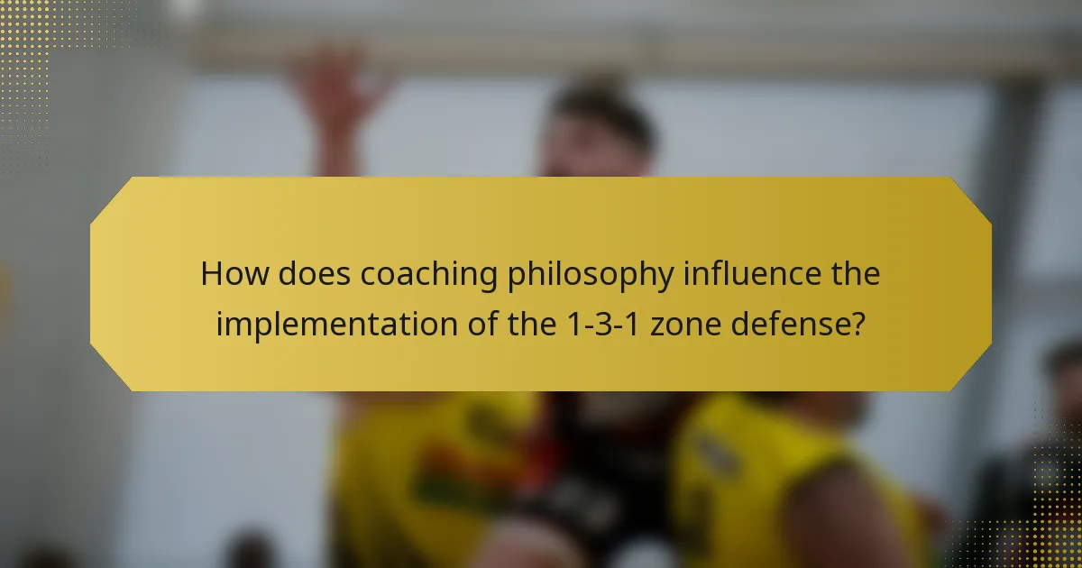 How does coaching philosophy influence the implementation of the 1-3-1 zone defense?