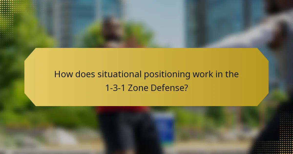 How does situational positioning work in the 1-3-1 Zone Defense?