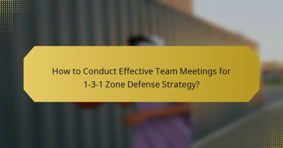 How to Conduct Effective Team Meetings for 1-3-1 Zone Defense Strategy?