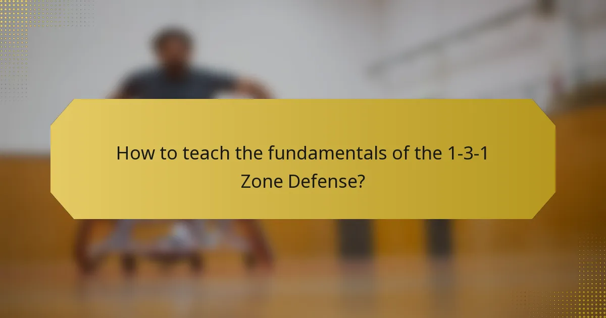 How to teach the fundamentals of the 1-3-1 Zone Defense?