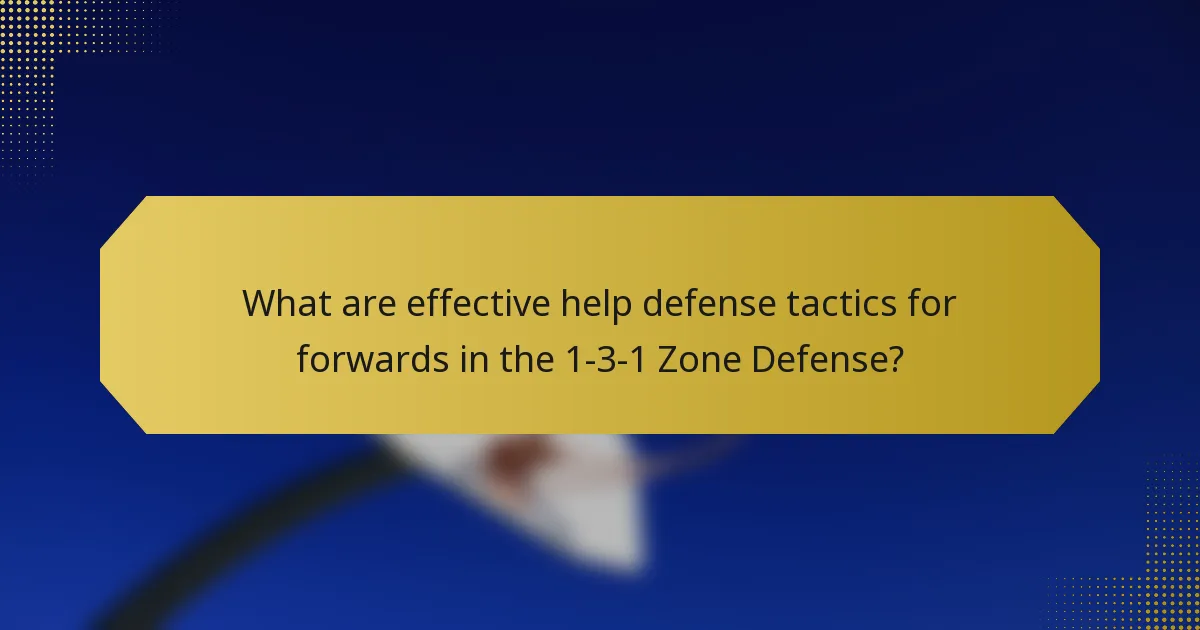 What are effective help defense tactics for forwards in the 1-3-1 Zone Defense?