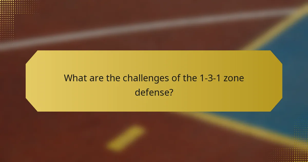 What are the challenges of the 1-3-1 zone defense?