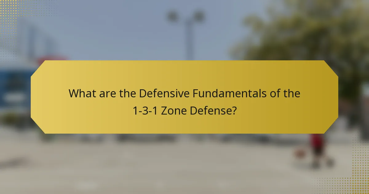 What are the Defensive Fundamentals of the 1-3-1 Zone Defense?