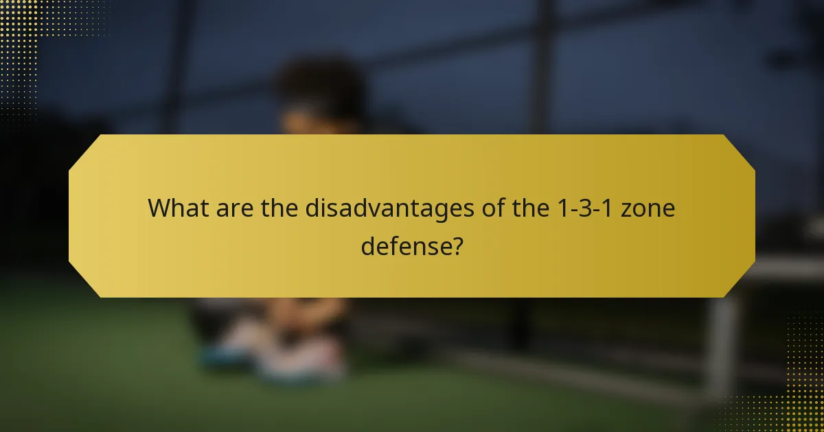 What are the disadvantages of the 1-3-1 zone defense?