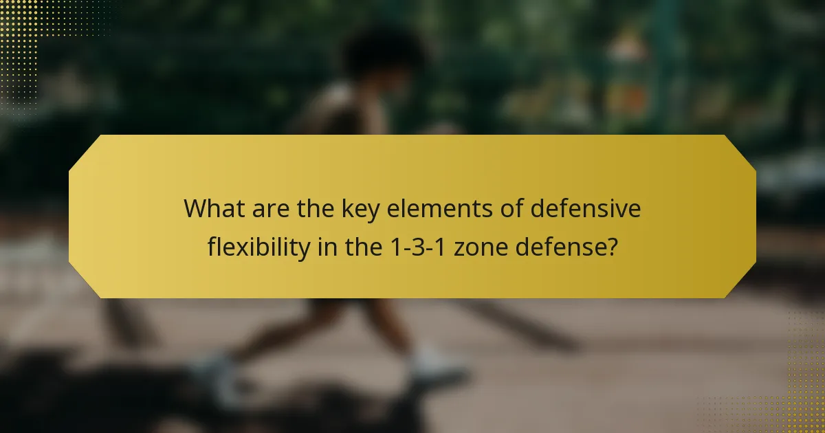 What are the key elements of defensive flexibility in the 1-3-1 zone defense?