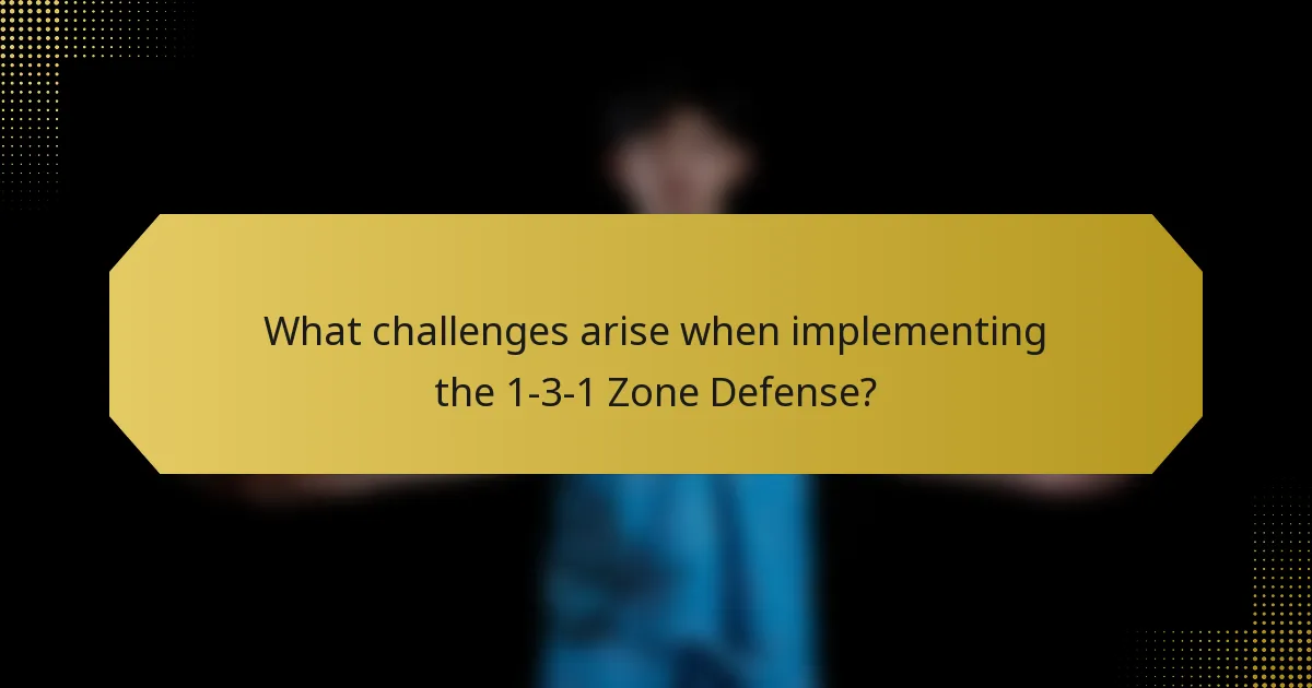 What challenges arise when implementing the 1-3-1 Zone Defense?