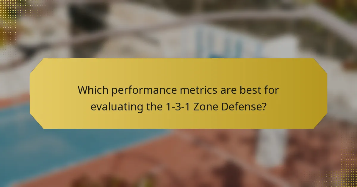 Which performance metrics are best for evaluating the 1-3-1 Zone Defense?